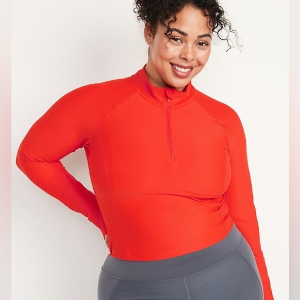 Old Navy PowerSoft Cropped Quarter-Zip Performance Top